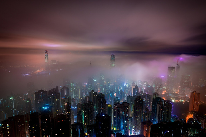 city skyline night